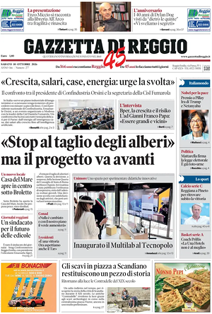 Prima pagina Gazzetta di Reggio di oggi - Quotidiano regionale