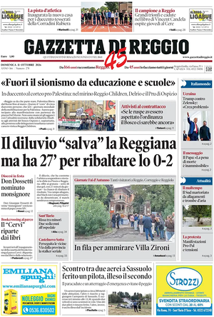 Prima pagina Gazzetta di Reggio di oggi - Quotidiano regionale