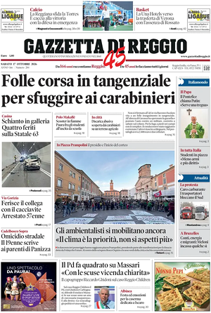 Prima pagina Gazzetta di Reggio di oggi - Quotidiano regionale