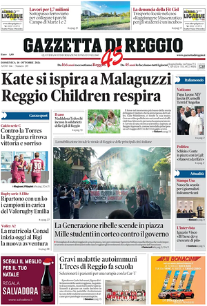 Prima pagina Gazzetta di Reggio di oggi - Quotidiano regionale