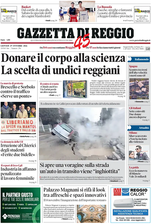 Prima pagina Gazzetta di Reggio di oggi - Quotidiano regionale