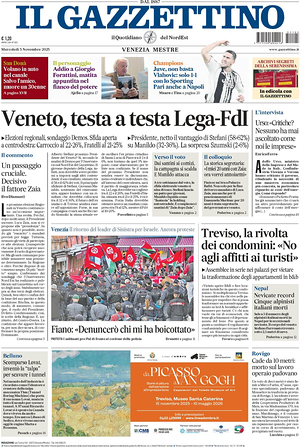 Prima pagina Il Gazzettino di oggi - Quotidiano nazionale