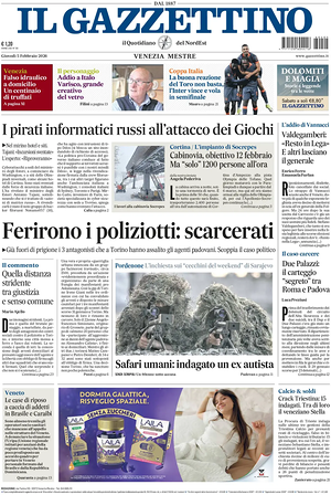 Prima pagina Il Gazzettino di oggi - Quotidiano nazionale