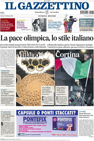 Prima pagina Il Gazzettino di oggi - Quotidiano nazionale