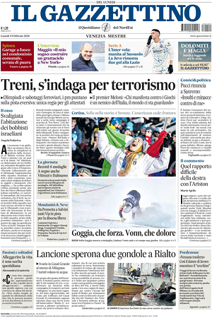Prima pagina Il Gazzettino di oggi - Quotidiano nazionale