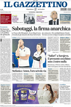 Prima pagina Il Gazzettino di oggi - Quotidiano nazionale