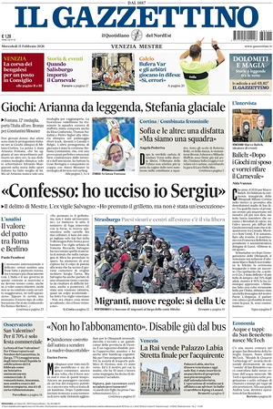 Prima pagina Il Gazzettino di oggi - Quotidiano nazionale