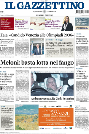 Prima pagina Il Gazzettino di oggi - Quotidiano nazionale