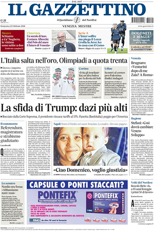 Prima pagina Il Gazzettino di oggi - Quotidiano nazionale