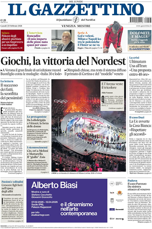 Prima pagina Il Gazzettino di oggi - Quotidiano nazionale