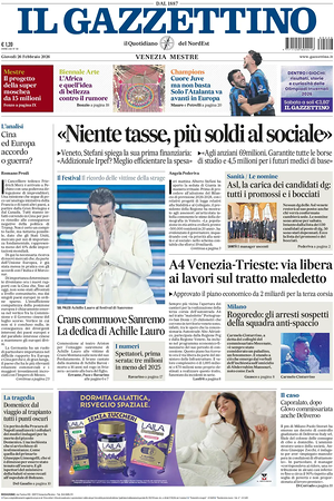 Prima pagina Il Gazzettino di oggi - Quotidiano nazionale