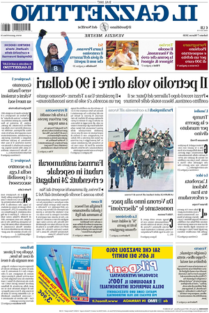 Prima pagina Il Gazzettino di oggi - Quotidiano nazionale