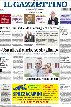 Prima pagina Il Gazzettino di oggi - Quotidiano nazionale