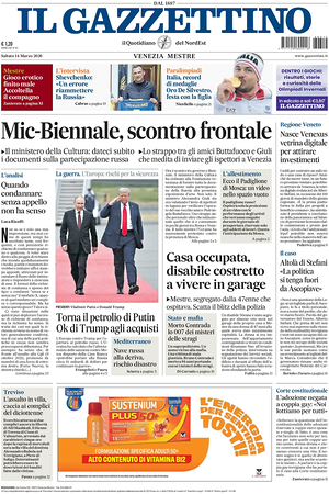 Prima pagina Il Gazzettino di oggi - Quotidiano nazionale