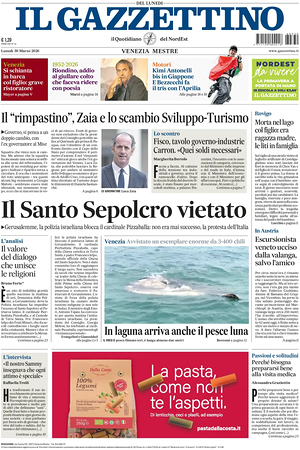Prima pagina Il Gazzettino di oggi - Quotidiano nazionale