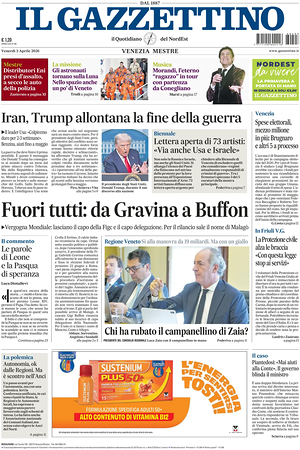 Prima pagina Il Gazzettino di oggi - Quotidiano nazionale