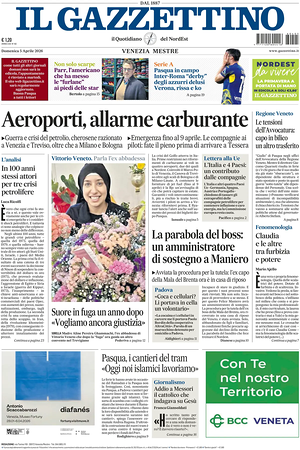 Prima pagina Il Gazzettino di oggi - Quotidiano nazionale