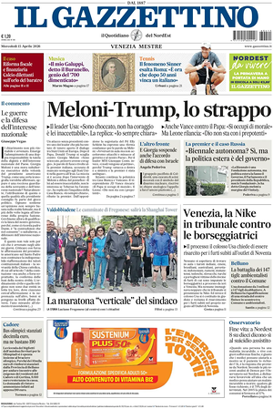 Prima pagina Il Gazzettino di oggi - Quotidiano nazionale