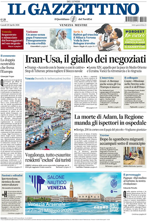 Prima pagina Il Gazzettino di oggi - Quotidiano nazionale