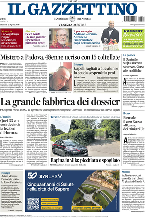 Prima pagina Il Gazzettino di oggi - Quotidiano nazionale