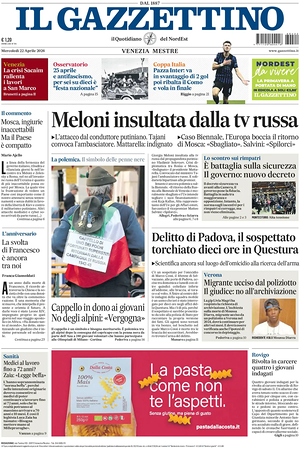 Prima pagina Il Gazzettino di oggi - Quotidiano nazionale
