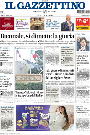 Prima pagina Il Gazzettino di oggi - Quotidiano nazionale