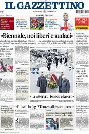 Prima pagina Il Gazzettino di oggi - Quotidiano nazionale