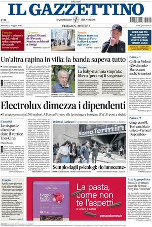 Prima pagina Il Gazzettino di oggi - Quotidiano nazionale