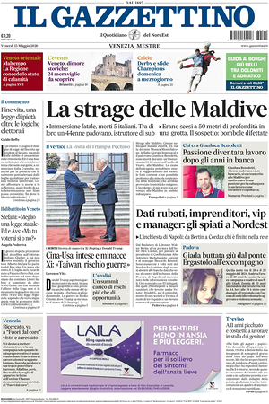 Prima pagina Il Gazzettino di oggi - Quotidiano nazionale
