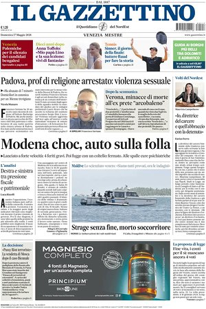 Prima pagina Il Gazzettino di oggi - Quotidiano nazionale