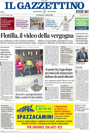 Prima pagina Il Gazzettino di oggi - Quotidiano nazionale