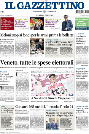 Prima pagina Il Gazzettino di oggi - Quotidiano nazionale