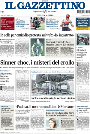 Prima pagina Il Gazzettino di oggi - Quotidiano nazionale