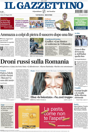 Prima pagina Il Gazzettino di oggi - Quotidiano nazionale