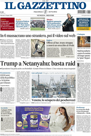 Prima pagina Il Gazzettino di oggi - Quotidiano nazionale