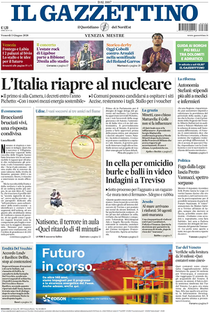 Prima pagina Il Gazzettino di oggi - Quotidiano nazionale