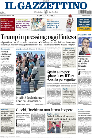 Prima pagina Il Gazzettino di oggi - Quotidiano nazionale