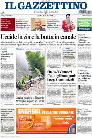 Prima pagina Il Gazzettino di oggi - Quotidiano nazionale
