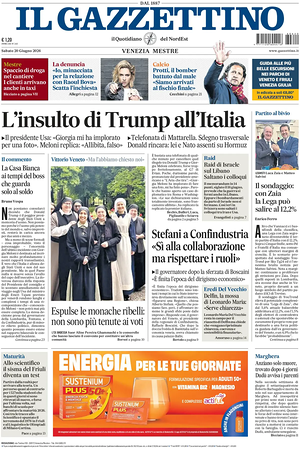 Prima pagina Il Gazzettino di oggi - Quotidiano nazionale