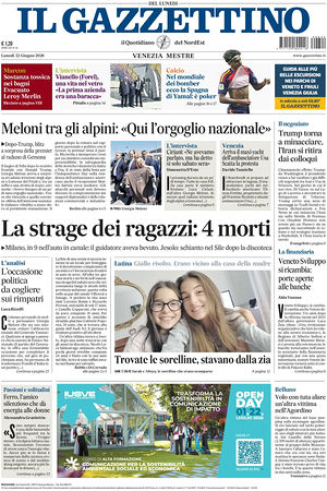 Prima pagina Il Gazzettino di oggi - Quotidiano nazionale