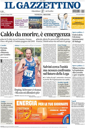 Prima pagina Il Gazzettino di oggi - Quotidiano nazionale