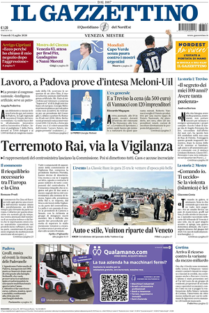 Prima pagina Il Gazzettino di oggi - Quotidiano nazionale