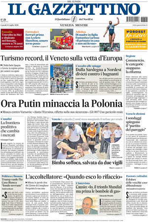 Prima pagina Il Gazzettino di oggi - Quotidiano nazionale