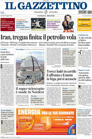 Prima pagina Il Gazzettino di oggi - Quotidiano nazionale
