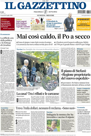 Prima pagina Il Gazzettino di oggi - Quotidiano nazionale