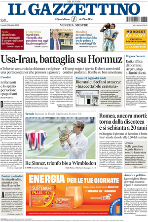 Prima pagina Il Gazzettino di oggi - Quotidiano nazionale