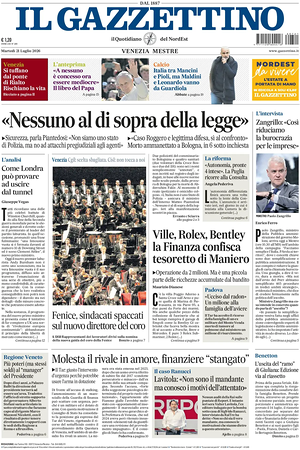 Prima pagina Il Gazzettino di oggi - Quotidiano nazionale