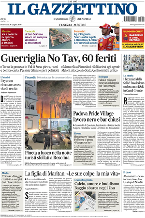 Prima pagina Il Gazzettino di oggi - Quotidiano nazionale