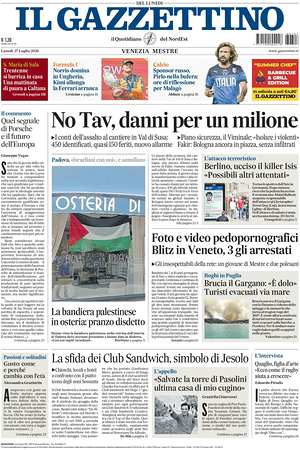 Prima pagina Il Gazzettino di oggi - Quotidiano nazionale