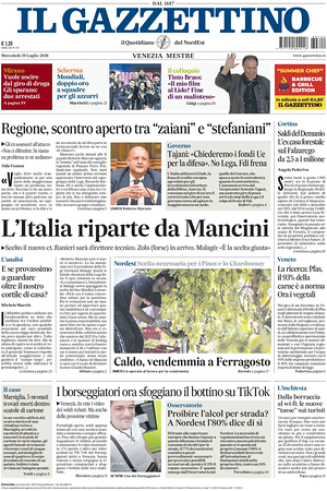 Prima pagina Il Gazzettino di oggi - Quotidiano nazionale